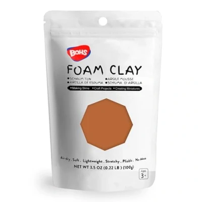 Imagen de BOHS Arcilla de espuma chocolate, esponjosa, suave, seca al aire, para proyectos escolares, cosplay, horneado falso, suministros slime, 100 gramos
