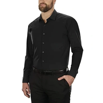 Imagen de Kenneth Cole Unlisted Men&#039;s Dress Shirt Slim Fit Solid , Black, 18&quot; 18.5&quot;Neck 34&quot; 35&quot;Sleeve