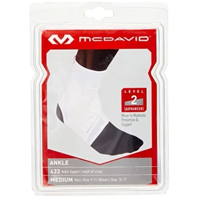 Imagen de Mc David 433R Tobillera Transpirable con cinchas, Unisex Adulto, Blanco, L
