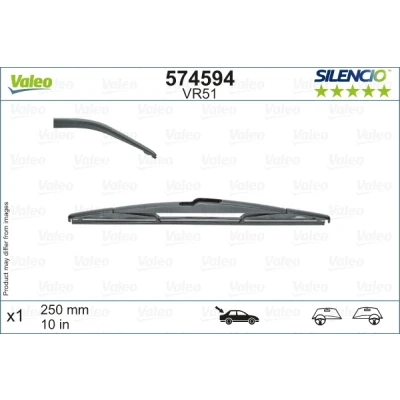 Imagen de Limpiaparabrisas Valeo 574594 250mm posterior Escobillas con arco OPEL: Astra K Hatchback, Sports Tourer, Insignia B Tourer
