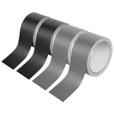 Imagen de YGKYMVW 4 rollos de cinta adhesiva extra fuerte, tejido 40 m x 50 mm, resistente al agua, a la intemperie, para reparar, fijar, reforzar, sellar (plateado, negro)