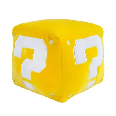 Imagen de Club Mocchi Tomy Peluche Nintendo Super Mario Bloque Signo de interrogación Mega 38 cm Juguetes Dulces coleccionables héroes con Licencia Oficial para
