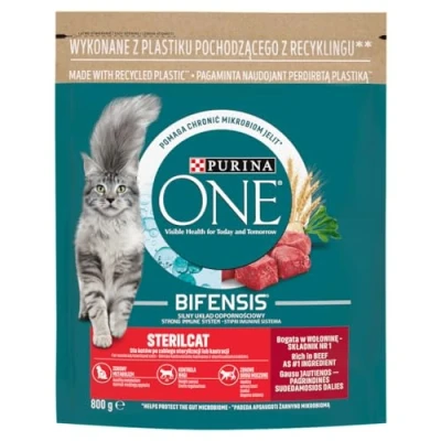 Imagen de Comida seca para gatos esterilizados con carne de res y trigo PURINA ONE STERILCAT Beef Wheat 800g