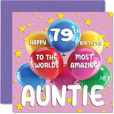 Imagen de tarjeta de cumpleaños número 60 para tía, la tía más asombrosa del mundo, feliz sobrino y sobrina, 145 mm x mm, años tarjetas felicitación
