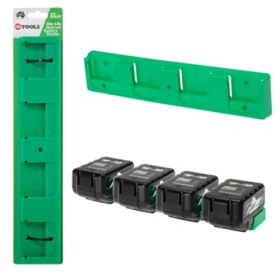 Imagen de Soporte de pared para baterías Hikoki 18 V, ideal taller o furgoneta, montaje fácil en muchas superficies