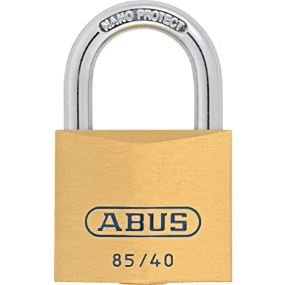 Imagen de ABUS Candado de latón 85/50HB80 con grillete alto para puertas sótanos, cobertizos y mucho más resistente a la intemperie acero endurecido nivel seguridad 7