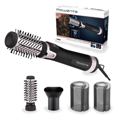 Imagen de Rowenta Brush Activ&#039; Dry &amp; StyleCepillo de aire 1000 W potencia,seca y moldea,3 ajustes velocidad/temperatura,boquilla presecado,golpe frío,varios accesorios, cabello con volumen CF9550