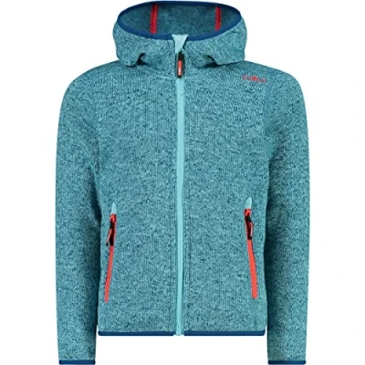 Imagen de CMP Chaqueta infantil Knit Tech con capucha fija, Acqua Campari, 110