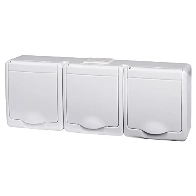 Imagen de PAWBOL Enchufe de 3 enchufes IP44 16 A/250 V Schuko para ambientes húmedos
