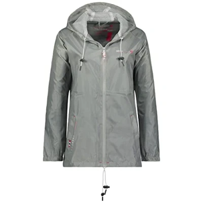 Imagen de Geographical Norway Boat Lady Chaqueta cortavientos para mujer de manga larga táctica (Gris_claro M Talla 2)