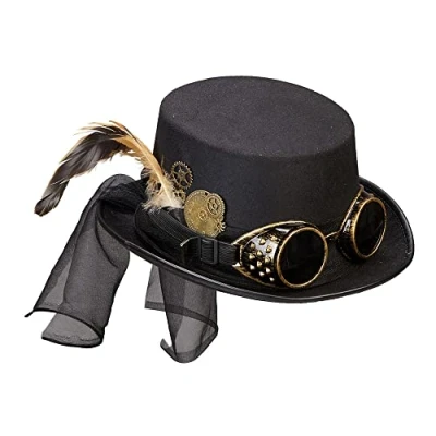 Imagen de WIDMANN &quot;STEAMPUNK TOP HAT WITH GOGGLES &amp; CLOCKWORK DECO&quot;