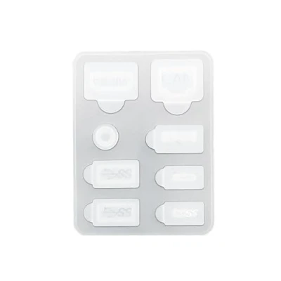 Imagen de 8Pcs Silicona polvo Tapones Set para PS5 slim consola Tapón Antipolvo Protector USB HDMI Interfaz Cubierta A prueba de enchufe juegos Accesorios (Transparent)