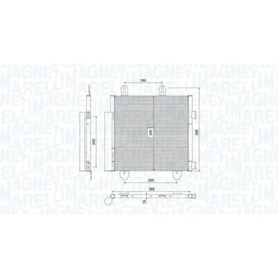 Imagen de MAGNETI MARELLI 350203794000 Condensador con secador 368x355x16 355 368 16