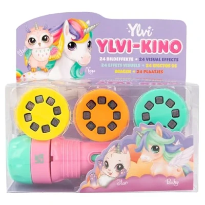 Imagen de Depesche Einhorn 12905 Ylvi Linterna con 24 Efectos de Imagen, lámpara manejable, proyecta Varios Motivos Unicornios, Incl. Pilas, Multicolor