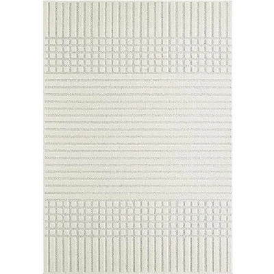 Imagen de andiamo Alfombra Layton para salón, Comedor, Dormitorio, fácil de Limpiar, Resistente, diseño clásico, 160 x 230 cm, Color Crema