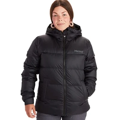 Imagen de Marmot Wm&#039;s Guides Down Hoody Chaqueta De Plumas Aislante Ligera, 700 Pulgadas Cúbicas, Para Exteriores, Anorak Resistente Al Agua, Viento, Mujer, Black, M