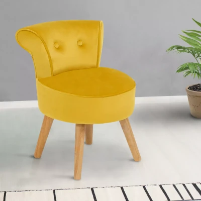 Imagen de IDMarket Sillón de sapo terciopelo amarillo