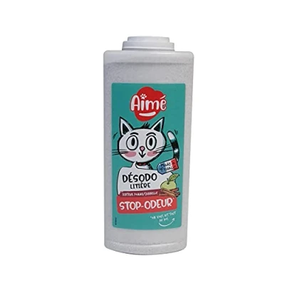 Imagen de Aimé Desodorante Arenero Gato Neutralizador de Olores 700 ml Gránulos Absorbentes Fabricados a partir Tobermorita Ambientador para Gatos que Absorbe Malos Manzana y Canela