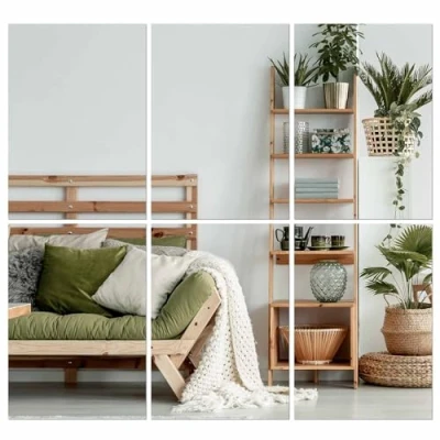 Imagen de CINGHIA Espejos Adhesivos de Pared,Espejo Adhesivo Pared,6 Piezas Pared,30x20cm Decorativos Pared,Lamina Espejo Adhesiva para Armarios Sala Estar,Baño,Dormitorio