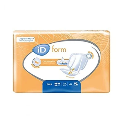 Imagen de Id Expert Compresas Plus Desechables para la Incontinencia, Rápida Absorción, Protección Antifugas, Indicador de Humedad, Cómodo Tacto Algodón, Control Olores, 1500 ml, 21