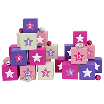 Imagen de 24 cajas de calendario Adviento con pegatinas números para rellenar tú mismo colores colocar y por Papierdrachen