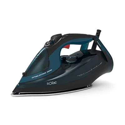 Imagen de Solac Plancha de Vapor Optima Perfect 2800W Doble sistema antical Antigoteo Golpe 180g/min continuo 45g/min Suela Cerámica Funsión spray Ergonómico Planchado vertical Azul