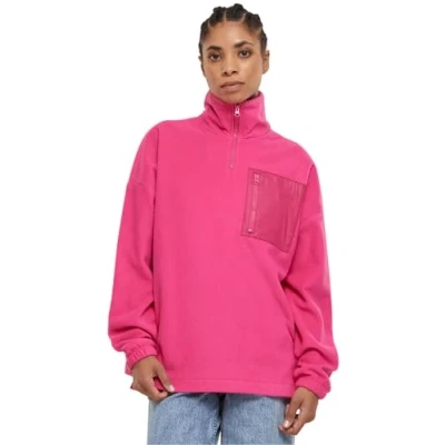 Imagen de Urban Classics Ladies Polar Fleece Troyer Sudadera, Hibiskuspink, L para Mujer