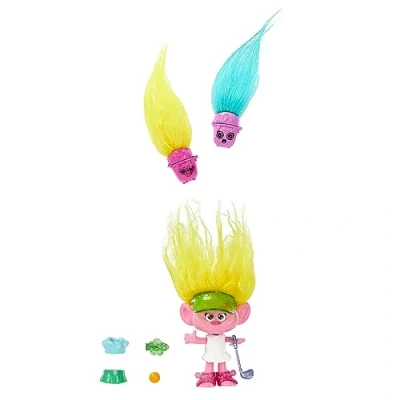 Imagen de Mattel Trolls 3 Todos Juntos Hair Pops Viva Muñeca pequeña con ropa intercambiable inspirada en la película, accesorios sorpresa, juguete +3 años (HNF11)