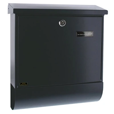 Imagen de BURG WÄCHTER Buzón con portaperiódicos y placa Para nombre, Acero galvanizado, formatos hasta DIN C4, Incl. 2 llaves, Set Vario ANT, Antracita (similar a RAL 7016)