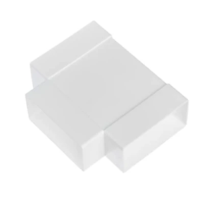 Imagen de 110x55mm Pieza en T Conector para Conductos Junta Rectangular Sistemas de Ventilación Canal Plano PVC