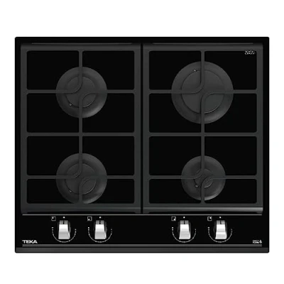 Imagen de Teka GZC 64300 XBN Placa Cristal Gas de 60 cm, Natural, 9 Niveles Potencia, 4 Quemadores, Función ExactFlame, Bisel Frontal, Color Negro