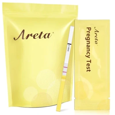 Imagen de Areta 50 Test de Embarazo en Tiras: Prueba Rápida hCG 10 mIU/mL Ultrasensible Predictor Alta Sensibilidad para la Detección Temprana Gravidez