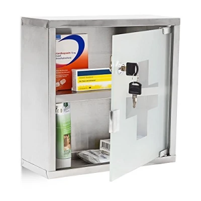Imagen de WELL HOME MOBILIARIO &amp; DECORACIÓN Botiquín acero inoxidable con llave seguridad, diseño moderno