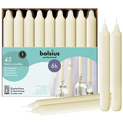Imagen de Bolsius vela perfumada 103403679905 Bistro marfil, 7, &quot;Crema (Pack de 45)