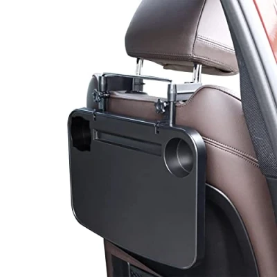Imagen de coche bandeja plegable para volante portátil y alimentos, ordenador portátil, escritorio coche, viaje adultos, conductor