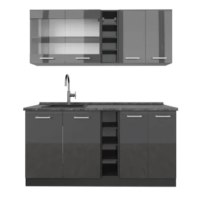 Imagen de Vicco Cocina versátil &quot;R Line&quot;, Antracita brillo intenso/antracita, 160 cm , ET