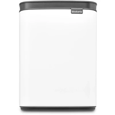 Imagen de Brabantia cubo de basura Bo 4 L Pequeño y elegante Tapa apertura fácil cierre suave Higiénico, ahorra espacio Montaje en la pared Para baño, aseo, dormitorio Blanco