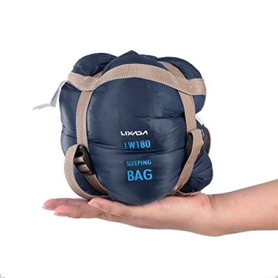 Imagen de Lixada Saco de Dormir para hombre Ultraligero Compresible Rectangular Compacto Cálido 4 Estaciones Exteriores Camping Senderismo Trekking Montañismo