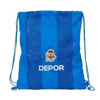 Imagen de REAL DEPORTIVO de LA CORUÑA Mochila Saco Plano Grande, Mochila, Ideal para Niños Diferentes Edades, Cómoda y Versátil, Calidad Resistencia, 35x40 cm, Color Azul