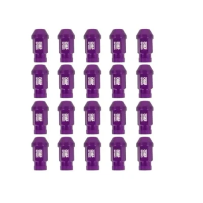 Imagen de OMP SPEED Set 20 Tuercas de Rueda con Métrica M14 x 1.5, Llave 19 Largo Roscado 40 mm, color Morado Aluminio 7075