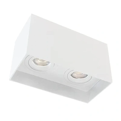 Imagen de wonderlamp Foco techo superficie 2 puntos de luz, Blanco, Orientable 30º, Bombilla GU10, Classic