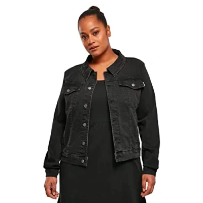 Imagen de Urban Classics Ladies Organic Denim Jacket Chaqueta vaquera, Mujer, Talla: Medium, Black washed
