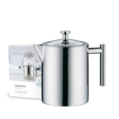 Imagen de Alfi 2109000140 Tetera Pulida de Acero Inoxidable, Capacidad 1,4 l, Color Gris