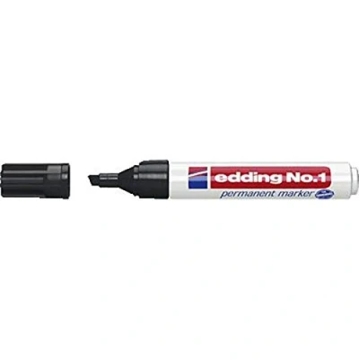 Imagen de Rotulador edding marcador permanente 1 negro punta biselada 5 mm
