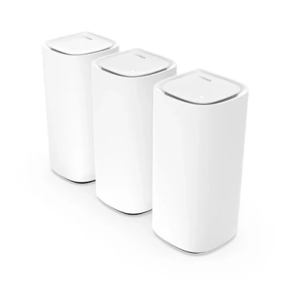 Imagen de Linksys Velop Pro WiFi 6E Mesh System MX6203 KE Router Cognitive con Banda de 6 GHz y 5.4 GB/s, Cobertura para Casas hasta 825 m² 600 Dispositivos, 3 Unidades