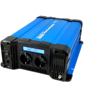 Imagen de Solartronics Transformador de Tensión FS2000D 12V 2000/4000 Vatios Simple Sinus Azul con Pantalla
