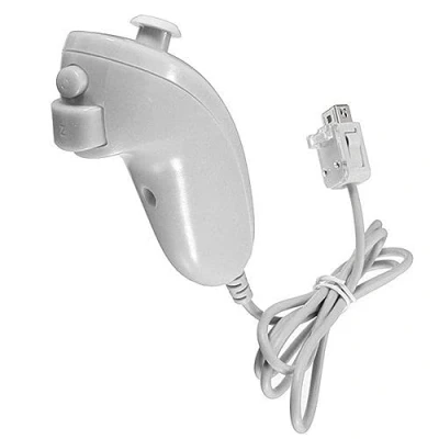 Imagen de CABLEPELADO Nunchaku Controlador Nunchuck Mando Compatible con Nintendo Wii U Mini Blanco