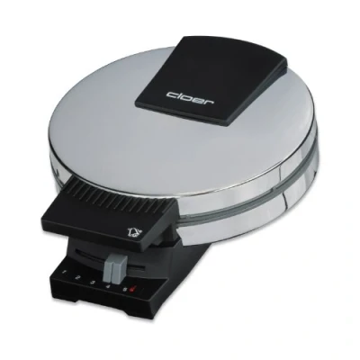 Imagen de Cloer 285 Gofrera para gofres heladoss, 800 vatios, Área de horneado 15 cm, Placas hornear pesadas, nivel tostado infinitamente seleccionable, señal acústica y lámparas piloto, cromado