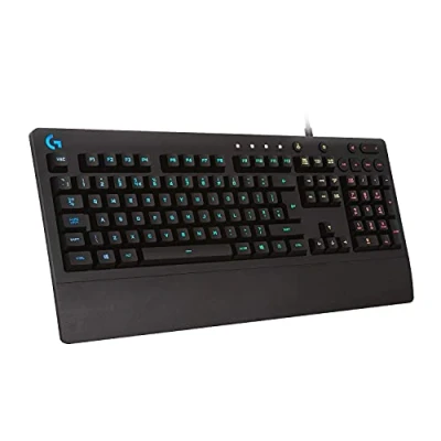 Imagen de Logitech G213 Prodigy Teclado Gaming, Retroiluminación RGB LIGHTSYNC, Resistente a Salpicaduras, Personalizable, Controles Multimedia, Disposición QWERTY Inglés US, Negro
