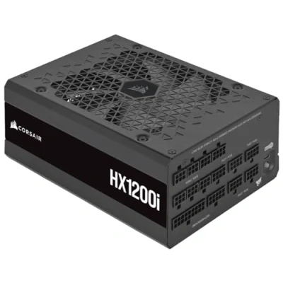 Imagen de CORSAIR HX1200i Fuente de Alimentación ATX Totalmente Modular Muy Bajo Nivel Sonoro Compatible con 3.0 y PCIe 5.0 Ventilador Rodamiento Dinámico Fluido 80 Plus Platinum Negro